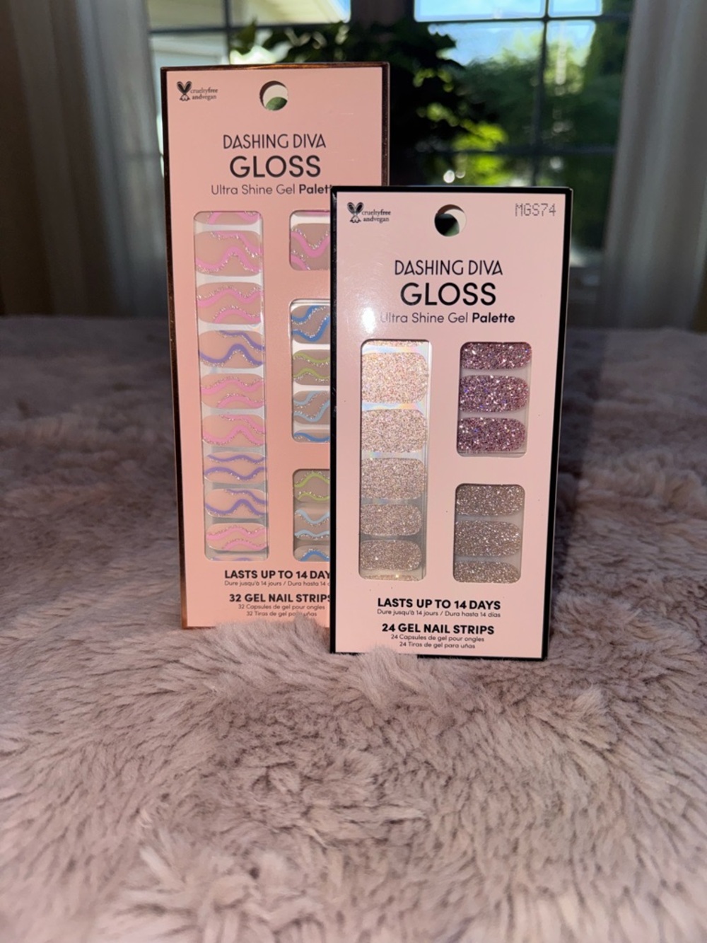 Dashing Diva Gloss Pink and Purple Gel Nail Strip Set